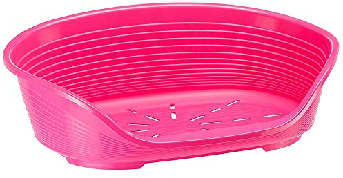 FERPLAST - Cuccia per cani e gatti - Cuccia per cani piccola - 100% plastica riciclata - Cuccia per cani lavabile - traspirante e antiscivolo - Siesta Deluxe, 54 x 35 x h 21,5 CM, FUXIA