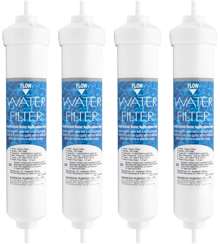 DD-7098 Water Filter | Paquete de 4 - Filtro de agua externo para frigoríficos compatibles con Daewoo, Balay, Bosch, Siemens, Neff, AEG, Gorenje frigoríficos - Cartucho para refrigerador americano