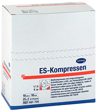 ES-KOMPRESSEN steril 10x10 cm 8fach 25X2 St