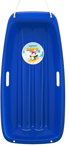 AGPTEK 35 Inch Durable Downhill Sprinter Toboggan Snow Sled for Boys Girls Adults with Built-in Handles and Pulling Rope