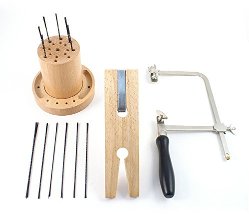 Jewelers Saw Kit Includes Saw Frame, Blades, Organizer and Bench Pin - SFC Tools - KIT-2100