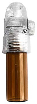M&M Smartek Flacone di prova, dosatore per spezie, in vetro, per esterni, campeggio, viaggi, feste, dispenser da 67 mm (trasparente/marrone)