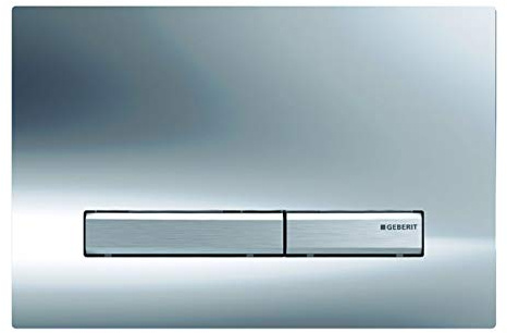 Geberit Sigma 50 115788212 Actuator Plate (for 2 Flushes, Front Actuation), Glossy Chrome-Plated, for Flush-Mounted Cisterns