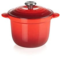 Le Creuset Cocotte Every de hierro fundido con tapa interior de cerámica de gres, 18 cm, 2 litros, Cereza, 41110180600460