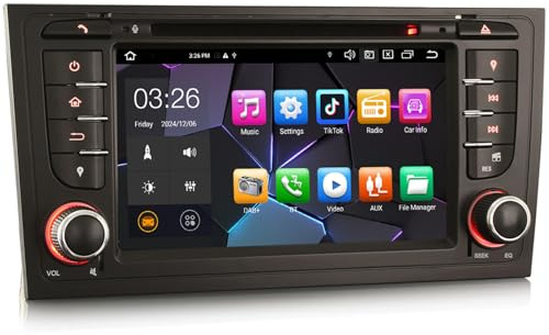 ERISIN 7 tums Android 14 bilradio för Audi A6 S6 RS6 Allroad stöder DAB Navi Bluetooth WiFi 4G DAB RDS Carplay AM/FM 8-kärna 4 GB RAM 64 GB ROM