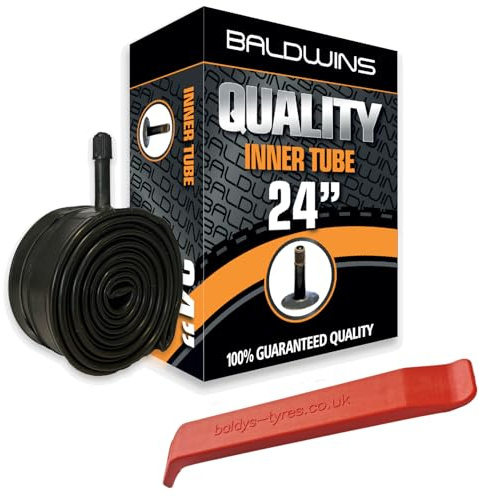 Baldwins Bike Inner Tube 24 x 1.75 to 2.125 Schrader Valve & BALDY'S TYRE LEVER