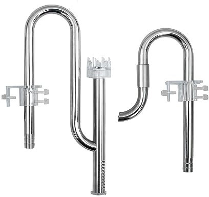 MiOYOOW Lily Pipes, filtro de acuario Skimmer para acuario, kit de tubo de entrada y salida de acero inoxidable, tubo de filtro de película de aceite para acuario plantado