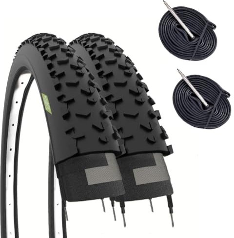 Ecovelo Unisex – Erwachsene MTB Reifen 27.5 x 2.25 (57-584) + Luftkammern, Schwarz, 27,5