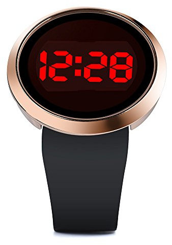 Men's LED Watch - Silicone Band, Waterproof, Simple Design (Black, One Size)