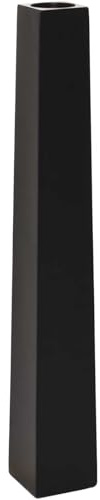 VIVANNO Kerzenhalter Kerzenständer Obelisk Schwarz Matt 80 cm Bodenvase | Deko Dekosäule aus Metall für Stumpenkerzen und Trockenblumen, inkl. abnehmbarer Platte, Maße 80x11x11 cm