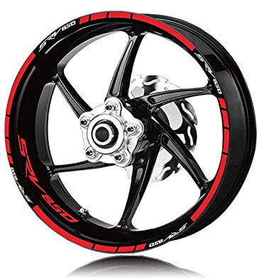 EGEIRA wasserdichte Rad-Aufkleber Für Motorradreifen Mit Reflektierenden Streifen Für Aprilia SRV850 SRV 850 Felgenaufkleber (Color : Rosso)