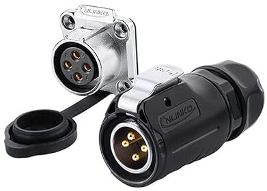 Conectores eléctricos de 4 pines Enchufe macho y enchufe de brida con tapa protectora
