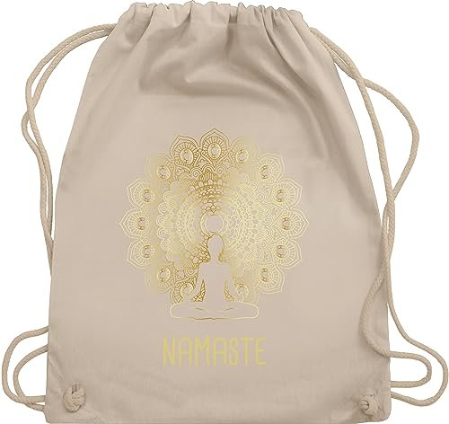 Turnbeutel Rucksack - Taschen - Namaste Yoga Chakra Mandala - Unisize - Naturweiß - yoga-tasche joga fans beutel tasche meditation rucksackbeuteltasche baumwolle geschenke sportbeutel für alles