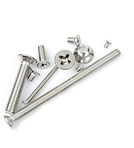 50 STÜCK M1.4 M1.6 304 Edelstahl KM Kreuzschlitzschrauben Senkkopfschrauben * 2x3x5x7x8x10x12x16 (Color : Weiss)