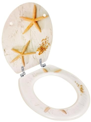 Toilettensitz MDF Deckel Seestern, TANZEM Klodeckel, Toilettendeckel, Wc Sitz, Klobrille, Wc Deckel, Toilettenbrille,