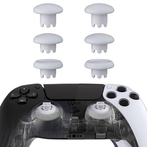 eXtremeRate Edge Joystick pour ps5 pour ps4 Manette, 6 Joysticks Interchangeables pour ps5 pour ps4, Blanc Pur