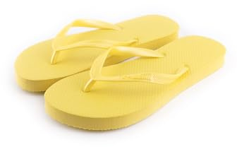 R-ISLAND Flip-Flop para mujer, chanclas de verano ligeras y cómodas, ideales para playa, piscina, casa y uso diario.(Amarillo, 37)
