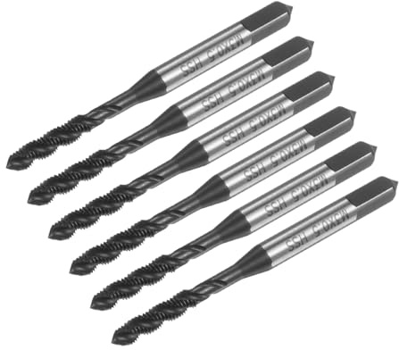 QUARKZMAN 6pcs Métrique Spirale Flûte Filetage Taps M3 x 0,5 H2 Machine | Vis Filetage Robinet, Tapotement Outils pour Machiniste Réparation, 6542 Élevé Vitesse Acier, Nitrure Revêtement