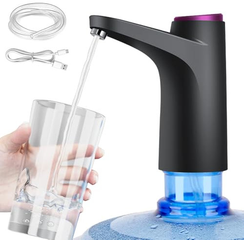 LYPPUL Dispensador de Agua Eléctrico, Dispensador de Bomba de Agua, Bomba de Botella de Agua de Carga USB, Dosificador Agua Garrafa para Botella Universal de 5 Galones