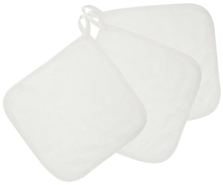 Pack Babyhandtücher für Neugeborene, Saugfähig, 3 Stück | Bambusfaser, Weich und Atmungsaktiv, Weiß, für Waschen des Gesichts, Hautfreundlich