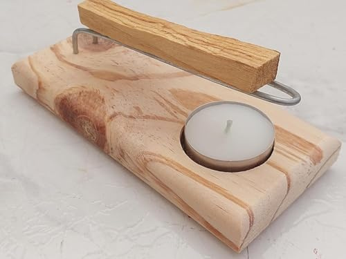 Quemador de Palo Santo, Hecho a Mano Imagen Nudo de Bruja, Incluye Varillas Metálicas, Vela y Palo Santo. para Armonizar y señar ambientes.