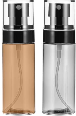 YUGUOLAN Lot de 2 flacons pulvérisateurs de 60 ml - Petit vaporisateur en verre marron - Pour parfum, détergent, shampooing (noir, marron)