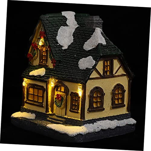POPETPOP Weihnachtliches Mini-leuchthaus Harzhausdeko Für Weihnachtsparty Mikrohausdeko Mini-landschaftsdeko Weihnachtsdekoration Zufälliges Design