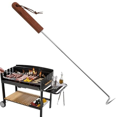 Hogvinnatil Gancio per carne, flipper per carne, in acciaio inox, accessorio per barbecue, strumento per grigliare all'aperto