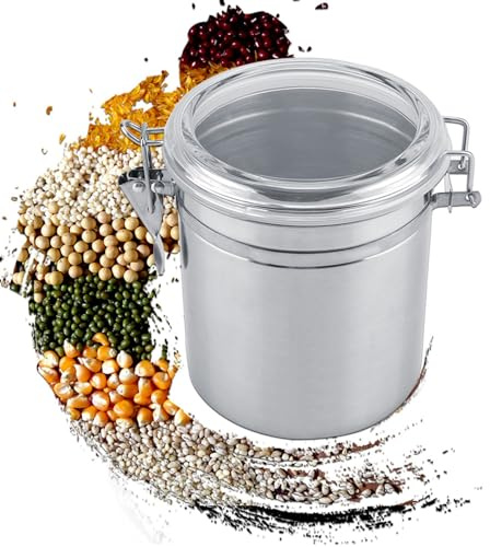 Tomotato Stainless Steel Coffee Container Vacuum Sealed Storage Jar | Airtight Canister, Large Capacity, for Sugar Tea Bean