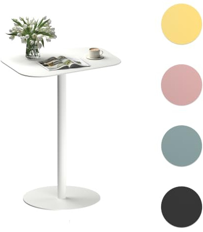 FLEXISPOT Beistelltisch Garten Metall, moderner Outdoor-Tisch für Balkon & Terrasse, Stabiler Sofatisch aus Stahl, 50 × 38 × 65 cm, in Mehreren Farben (Weiß)