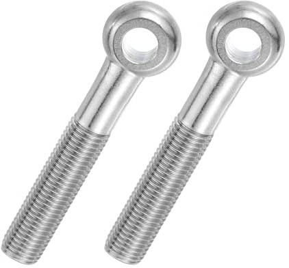 PATIKIL 2 Pcs M16x100mm Perno Ojo Giratorio Con Hombro, Acero Inox 304 Hilo Métrico Media Roscado Ojo Pez Agujero Deslizante Tornillo Arrastre Sujetadores Metálicos Tornillos, Plateado