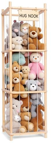 Old Canal Organizador Peluches, Almacenamiento de Peluches de Madera, Organizadors de Ahorro de Espacio para Juguetes, Organizador de Peluche para Sala de Juegos, Dormitorio y Decoración del Hogar
