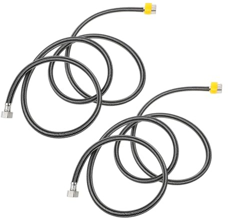 SOIMISS 2 pièces Tuyau Flexible Inox pour Robinet et Chauffe Eau Double Tresse Éclatement pour Alimentation Eau Chaude Froide Raccordement sans Fuite Pression et Usure