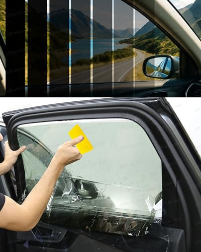 Premium Nano-Ceramic Static Cling Window Tint - 3 Metre Accessories | 70% VLT for Home & Auto | UV Block Thermal Insulation Film for Offices & Van Rear Windows | DIY Fitting Kit Included
