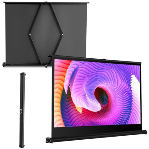 Drop-down projector screen, roll-up and retractable manual HD, suitable for home theater and outdoor use, with storage bag,16.9,40