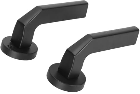 Aramox Black Metal Passage Door Handle with Lock, Silent Design, Split Structure, Reliable Copper Lock, Strong and Durable, Suitable for Bedroom, 2 Sets