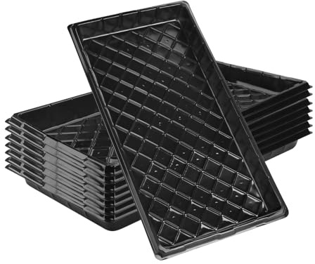 Olasfa 8 Pezzi Vassoio Germinazione Plastica, Vassoi Plastica per Semina Senza Fori di Drenaggio, Rettangolari Vassoio per la Germinazion per Piante Serra Idroponica (55x28x4.5cm)