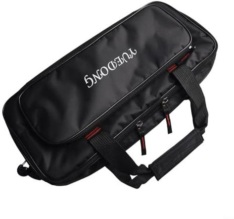 Eawfgtuw Tragbare Gitarren-Pedalboard-Tasche für Effektpedale, große Kapazität, Oxford-Tuch-Aufbewahrungstasche mit mehreren Fächern, leichte Tragetasche (46 x 19,5 x 7,3 cm)