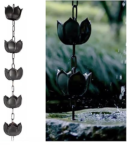 Abs-Materialregnkedjor, Regnkedjor För Stuprännor, Takregnfångare/Avledare, Unik Metalllänkregnkedja För Villatempel,Abs-24m/8ft