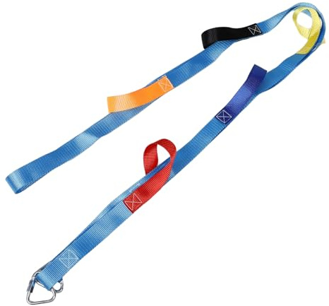 Hemobllo Scala di Corda Morbida da Arrampicata per 2 Metri 6 Gradini, Corda da Arrampicata Sospesa per Esterni, Attacco Sicuro per Parchi Giochi e Attività Outdoor