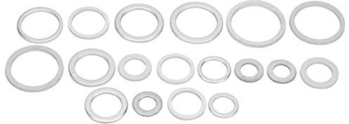 ZDETGU Set di Rondelle in Alluminio Assortimento Essenziale Rondelle Ad Alta Temperatura Versatili per Varie Applicazioni 450 Pezzi e Organizzate