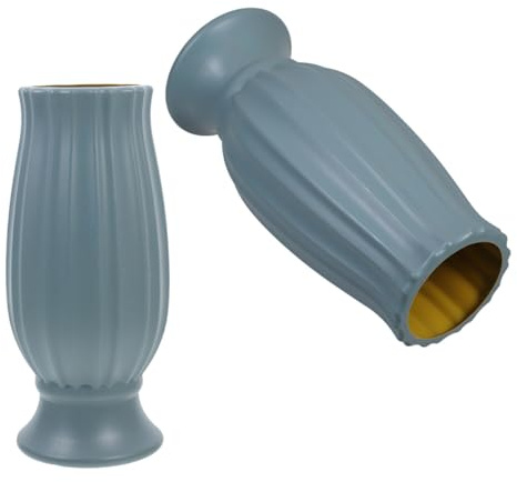 TEMPNAP Juego de 2 Jarrones para Tumbas de Cementerio Capacidad Moderada, Diseño Elegante en PE Resistente para Exteriores, Adecuado para Decoración Respetuosa y Sencilla