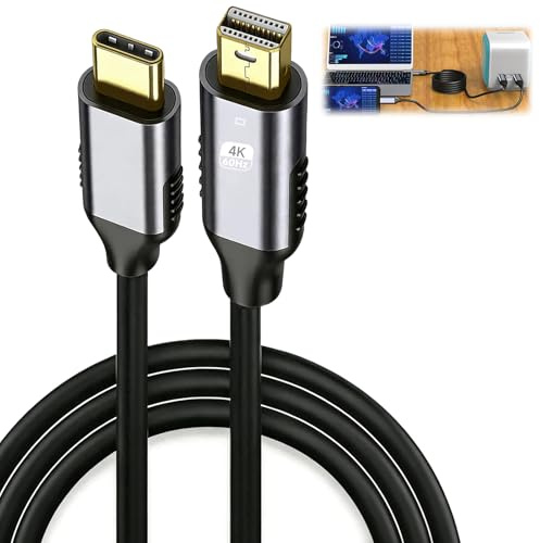 Câble USB C vers Mini DisplayPort, Adaptateur Conversion Full HD Vidéo 1,8M