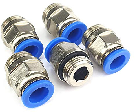 5 Stück Steckverschraubung Pneumatik Steckverbinder Schnellsteckverbinder Push In (G 1/4 x 8mm) zylindrisch