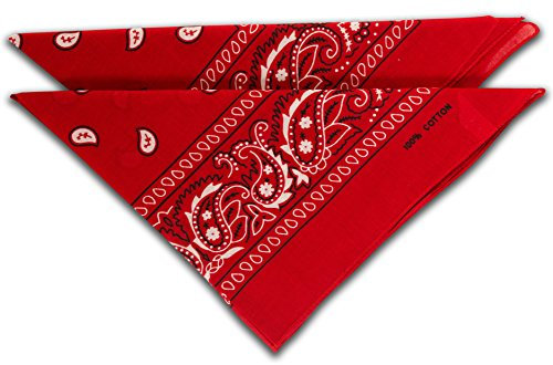 fashionchimp Nicki-Halstuch aus 100% Baumwolle im 2er Set, Unisex Bandana, AZO-Frei (Rot)