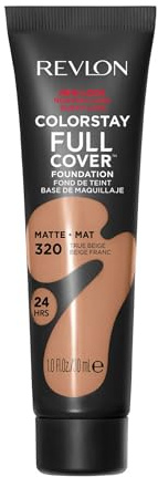 Revlon ColorStay Full Cover Foundation, hitze- und schweißbeständig, Lightweight Face Makeup, 320 True Beige, 30 ml