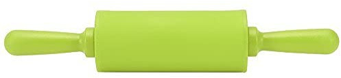 Fdit mattarello in silicone antiaderente impasto rulli per cottura e stendere la pasta con manico in legno per casa bambini torta 22,9 cm Green