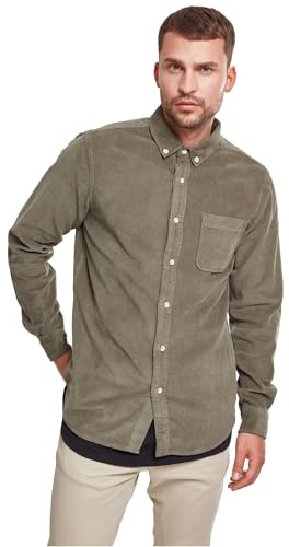 Urban Classics Chemise en Velours côtelé à Manches Longues pour Homme, Disponible dans de Nombreuses Couleurs, Tailles S à 5XL, Olive, XXL