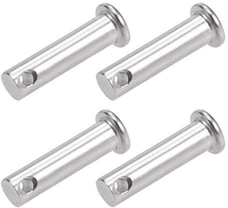 sourcing map 4 Stück Steckbolzen Einzelnloch Gabelbolzen 8mm X 30mm Splintstift Flachkopf Scharnierstift Edelstahl aus 304