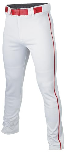 Easton | RIVAL+ Piped Baseball Pant | White/Red | Adult | Medium